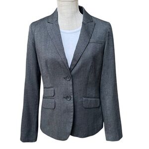 Banana Republic Two Button Business Wear Blazer in Grey Size: 6